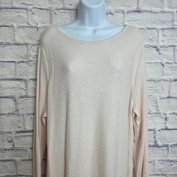J. Jill Tunic Womens Size 2X Pale Peach color Waffle Knit Long Sleeve - Picture 3 of 11